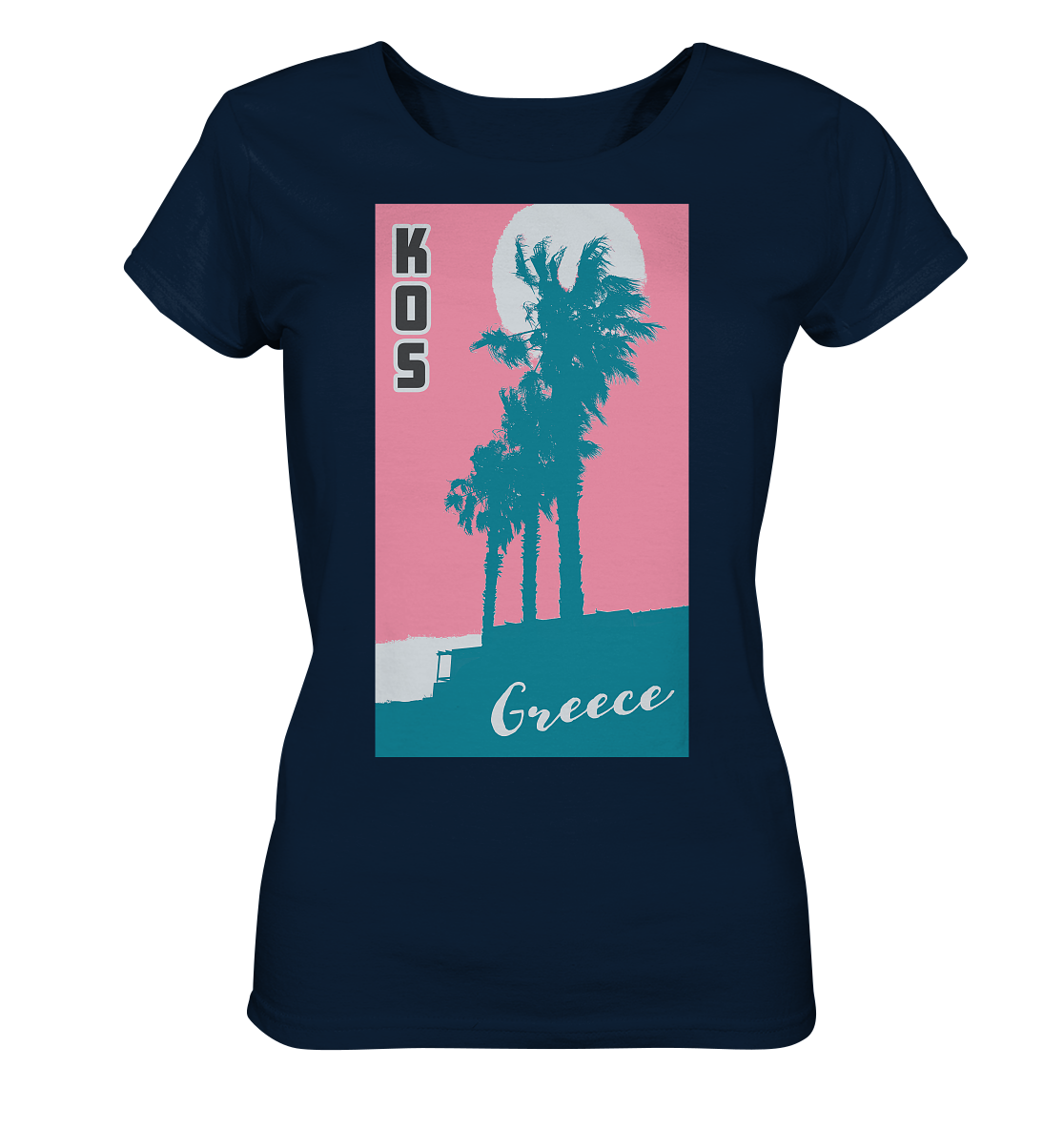 Palm trees & Pink Sky Kos Greece - Ladies Organic Shirt