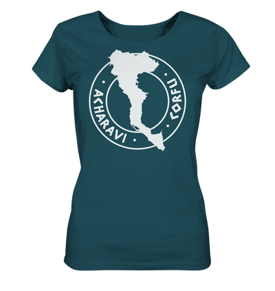 Corfu Acharavi Silhouette Stamp - Ladies Organic Shirt