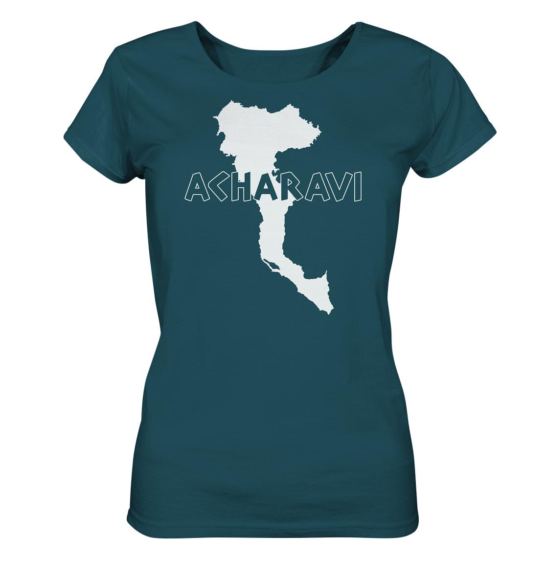 Acharavi Corfu Silhouette - Ladies Organic Shirt