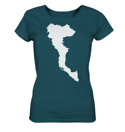 Corfu Island Silhouette - Ladies Organic Shirt