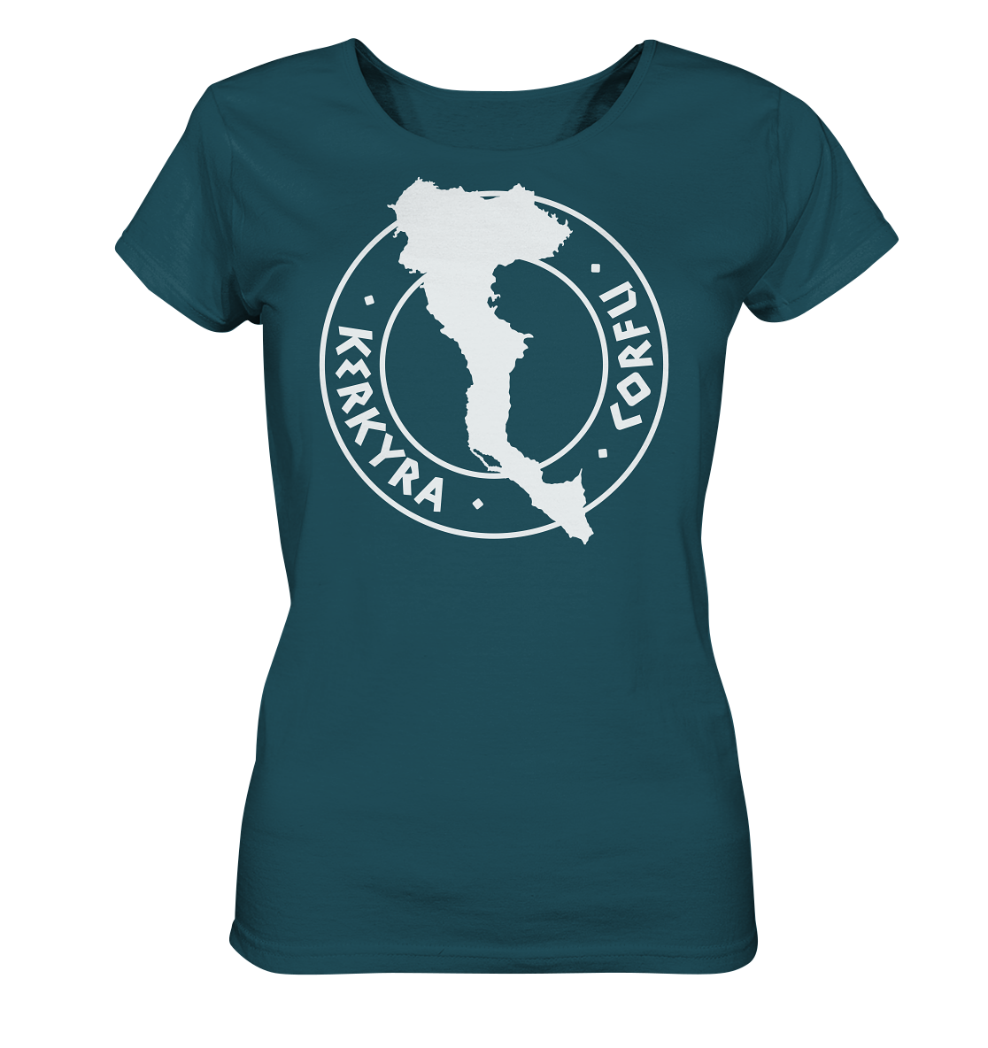 Corfu Kerkyra Silhouette Stempel - Ladies Organic Shirt
