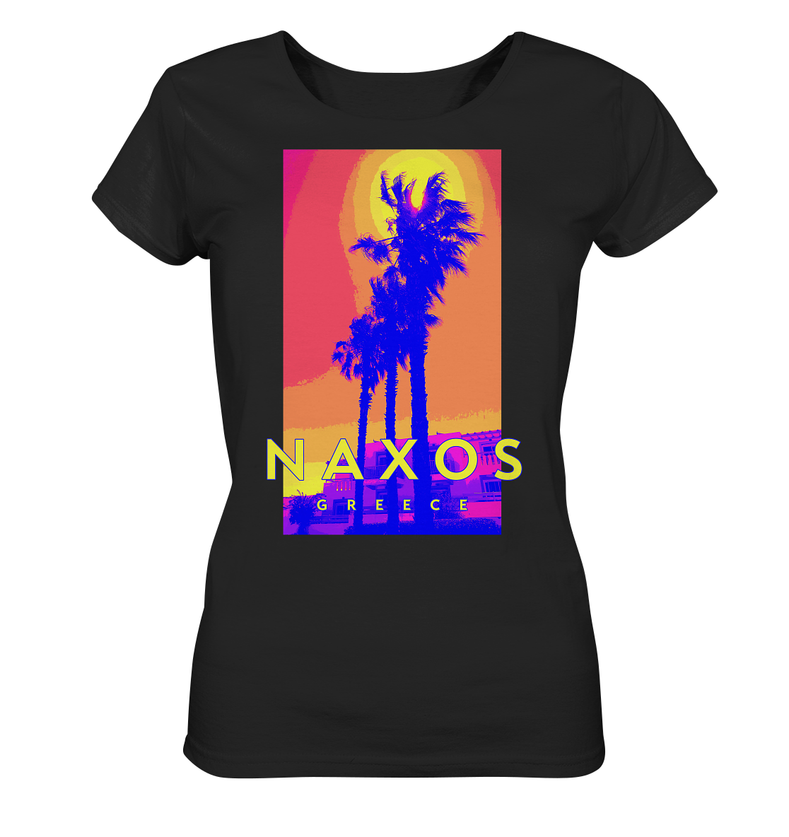 Blue palm trees Naxos Greece - Ladies Organic Shirt