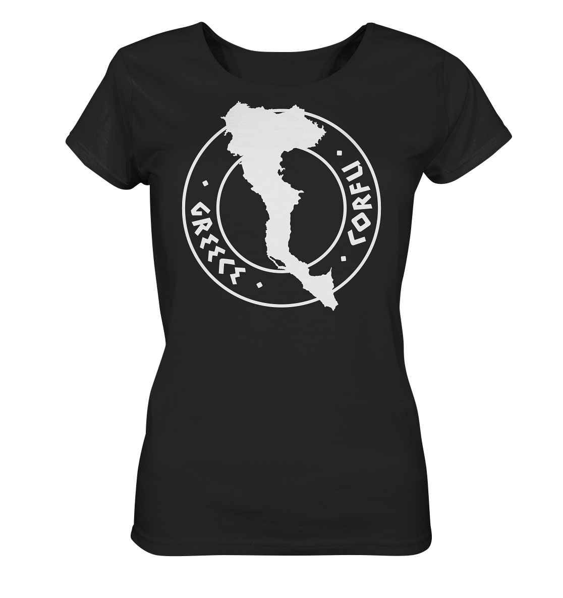 Corfu Greece Silhouette Stempel - Ladies Organic Shirt