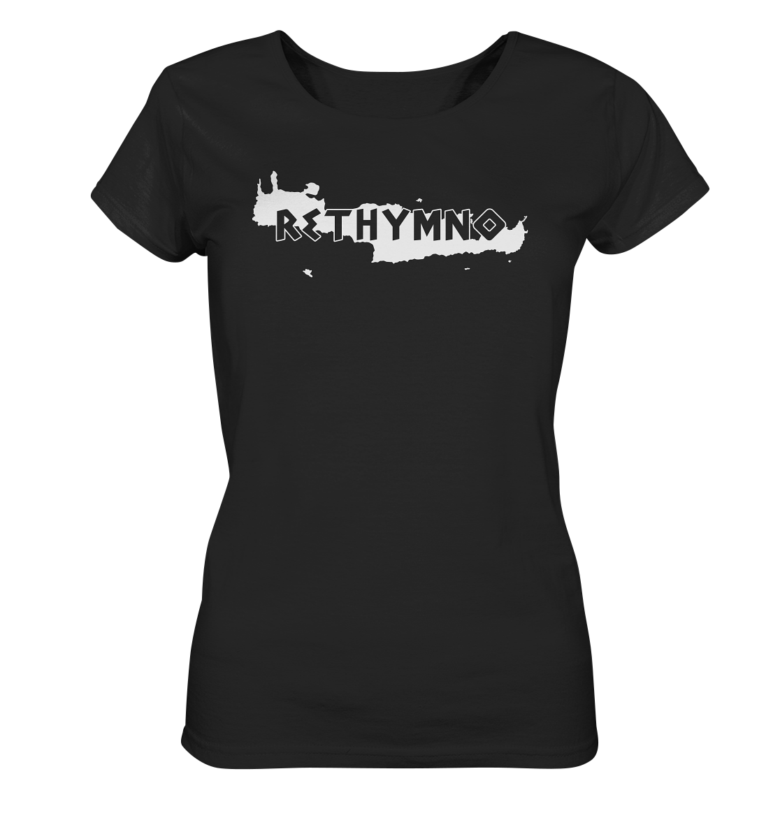 Rethymno Crete Silhouette - Ladies Organic Shirt