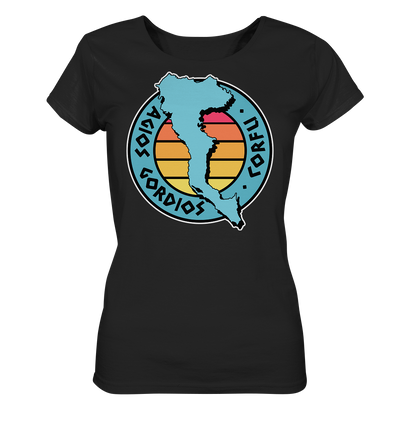 Corfu Agios Gordios silhouette stamp colored - Ladies Organic Shirt