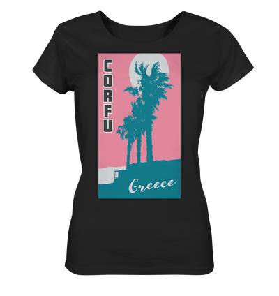 Palm trees & Pink Sky Corfu Greece - Ladies Organic Shirt