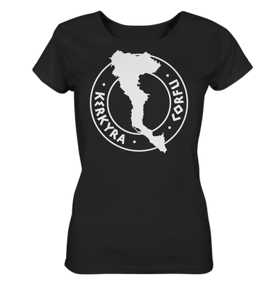 Corfu Kerkyra Silhouette Stamp - Ladies Organic Shirt