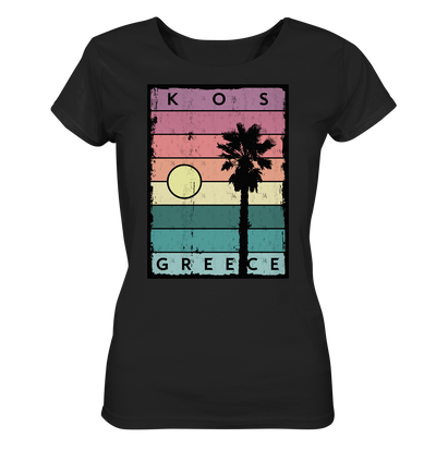 Sunset stripes & Palm tree Kos Greece - Ladies Organic Shirt