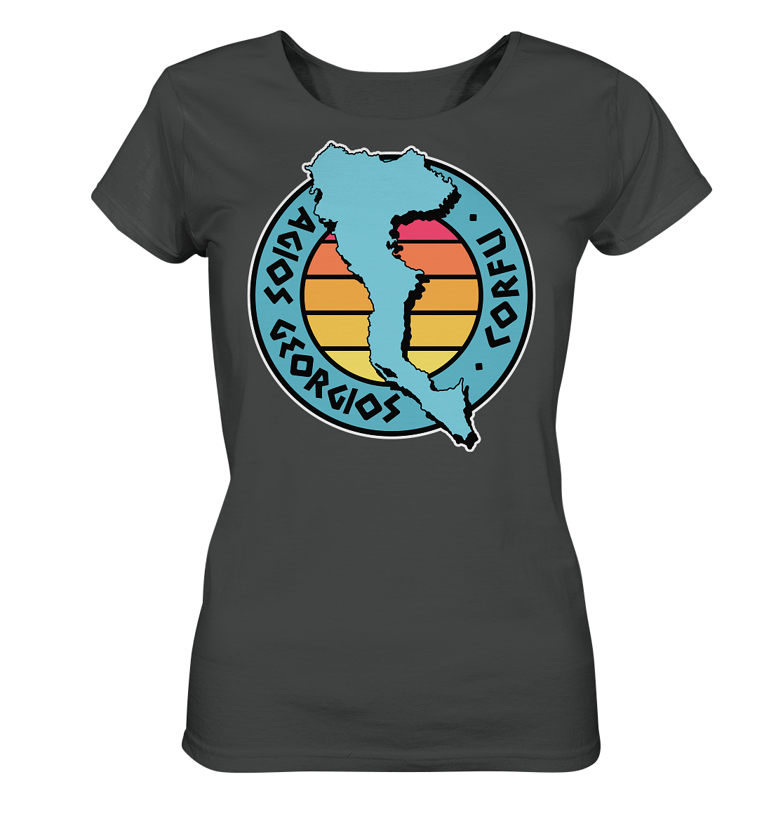 Corfu Agios Georgios Silhouette Stempel farbig - Ladies Organic Shirt