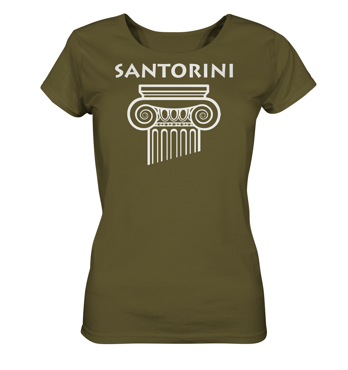 Santorini Greek Column Head - Ladies Organic Shirt
