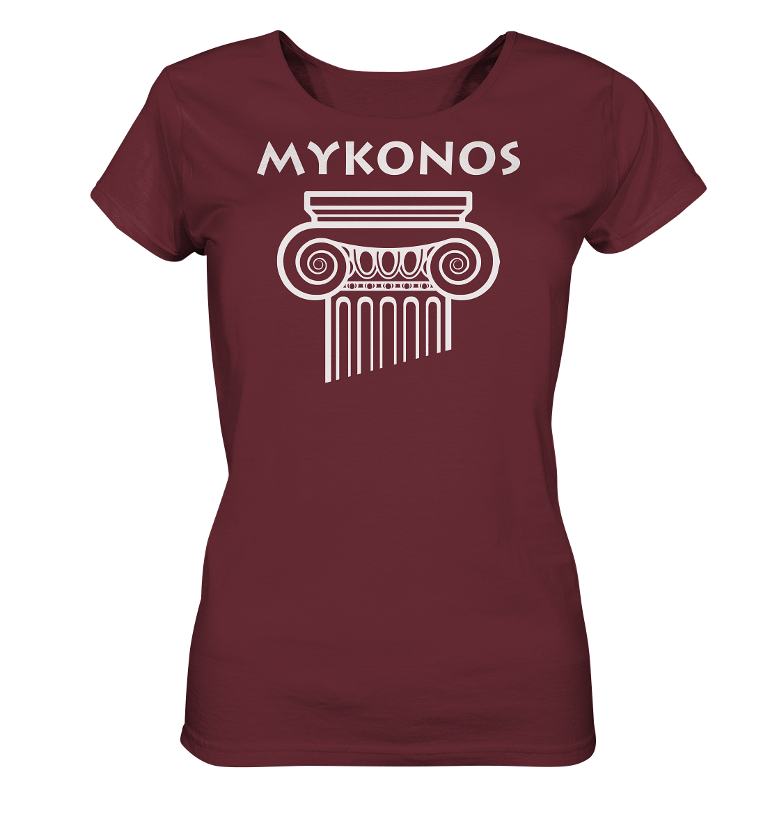 Mykonos Greek Column Head - Ladies Organic Shirt