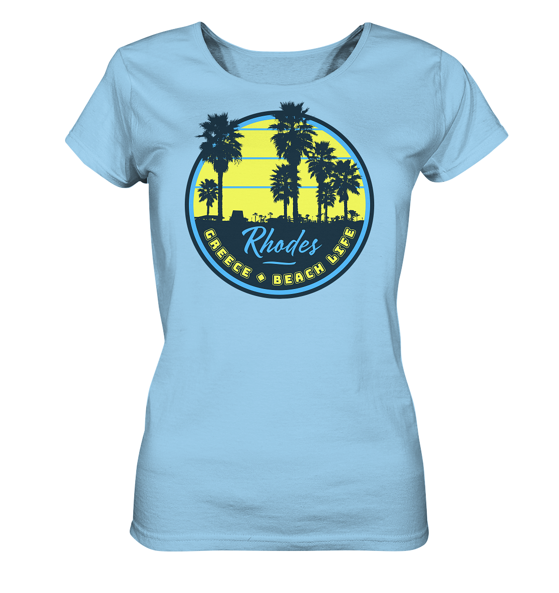 Rhodes Greece Beach Life - Ladies Organic Shirt