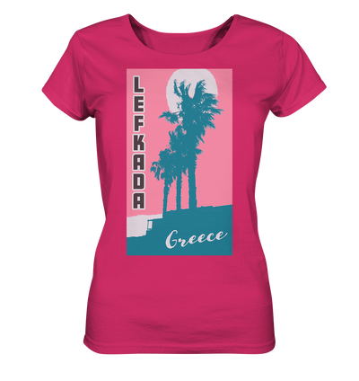 Palm trees &amp; Pink Sky Lefkada Greece - Ladies Organic Shirt