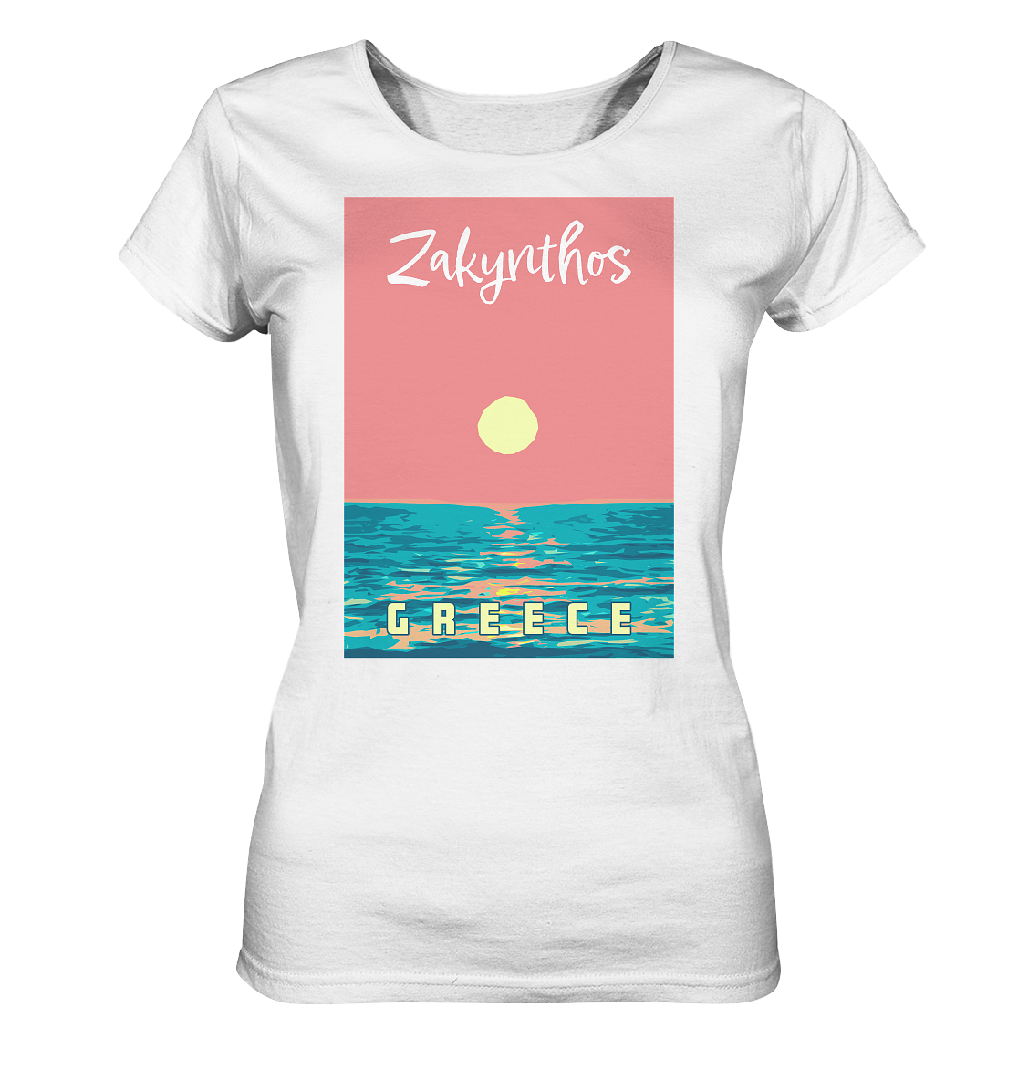 Sunset Ocean Zakynthos Greece - Ladies Organic Shirt