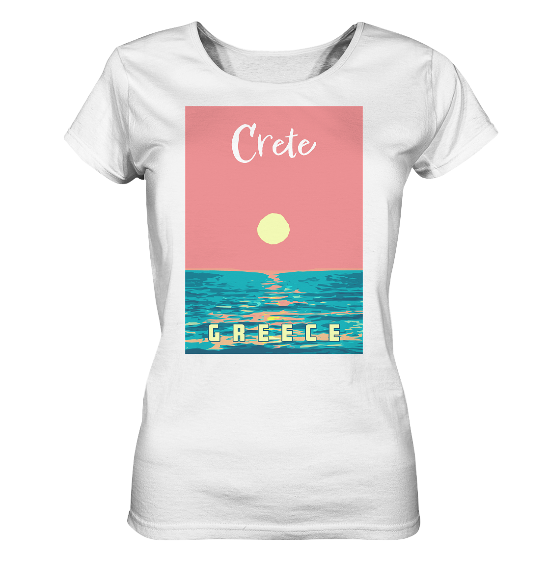 Sunset Ocean Crete Greece - Ladies Organic Shirt