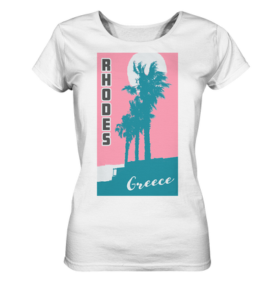 Palm trees &amp; Pink Sky Rhodes Greece - Ladies Organic Shirt