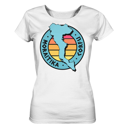 Corfu Moraitika silhouette stamp colored - Ladies Organic Shirt