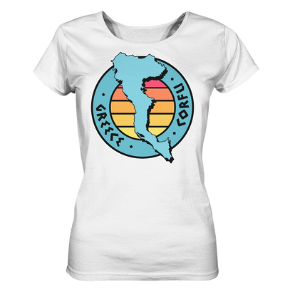 Corfu Greece Silhouette Stempel farbig - Ladies Organic Shirt