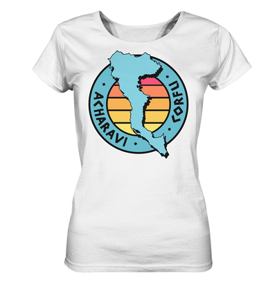 Corfu Acharavi Silhouette Stempel farbig  - Ladies Organic Shirt