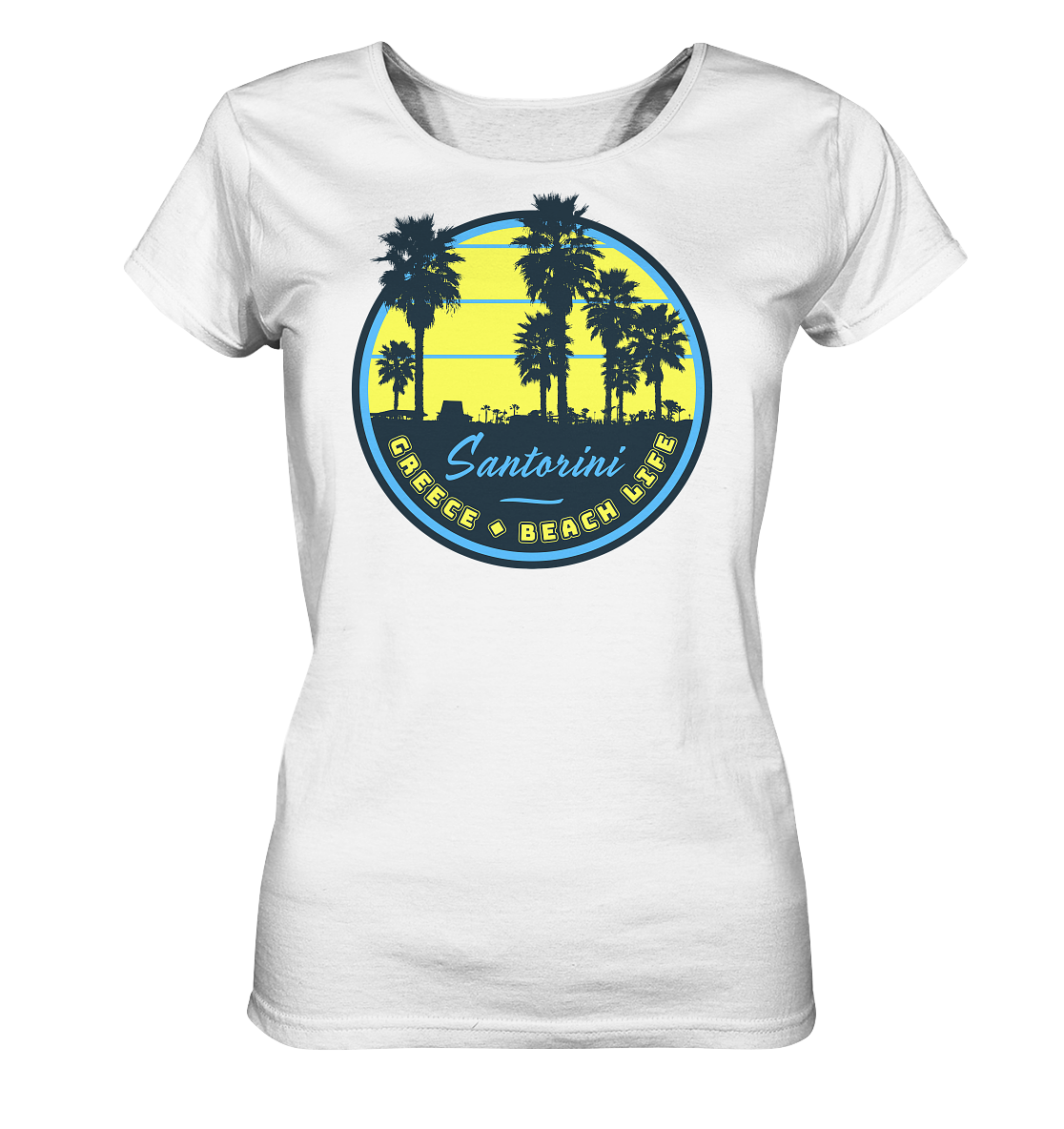Santorini Greece Beach Life - Ladies Organic Shirt