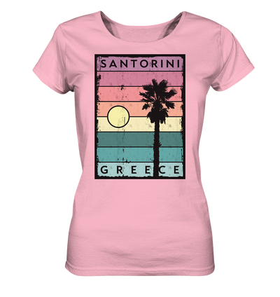 Sunset stripes &amp; Palm tree Santorini Greece - Ladies Organic Shirt