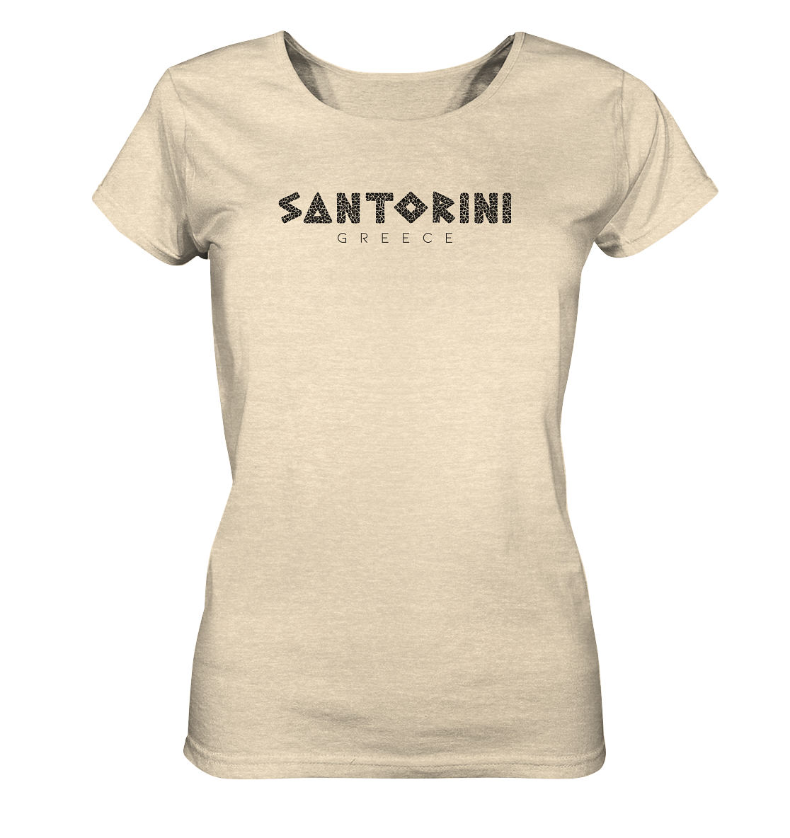 Santorini Greece Mosaic - Ladies Organic Shirt