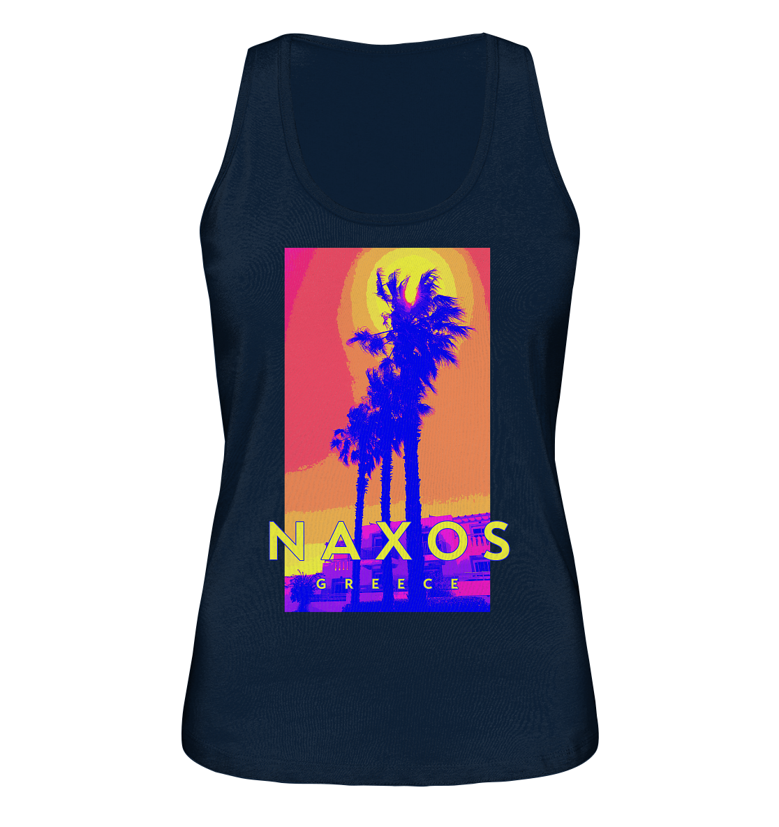 Blue palm trees Naxos Greece - Ladies Organic Tank Top