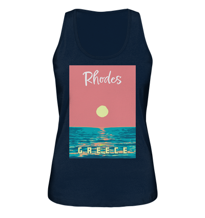 Sunset Ocean Rhodes Greece - Ladies Organic Tank Top
