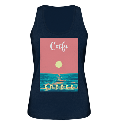 Sunset Ocean Corfu Greece - Ladies Organic Tank-Top