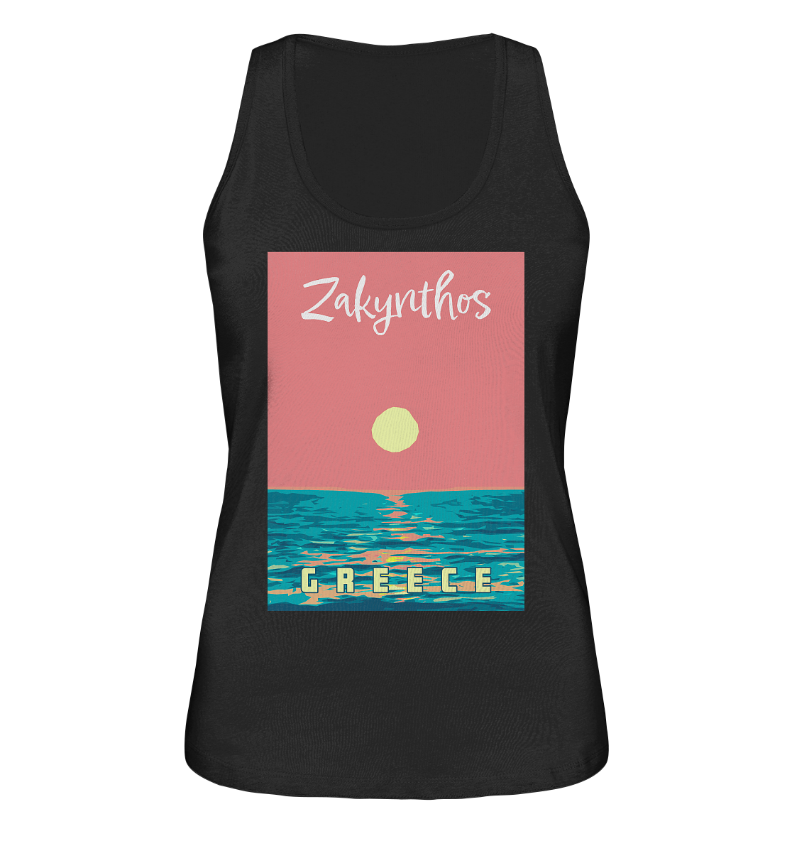 Sunset Ocean Zakynthos Greece - Ladies Organic Tank Top