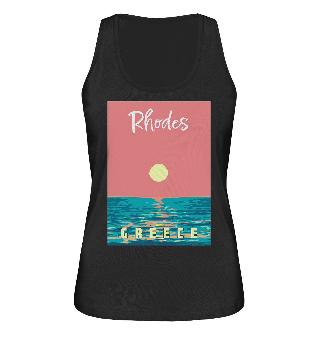 Sunset Ocean Rhodes Greece - Ladies Organic Tank Top