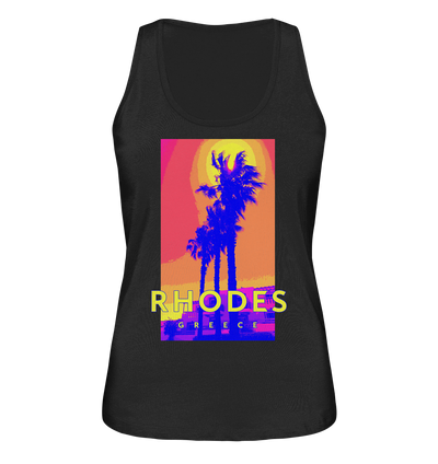 Blue palm trees Rhodes Greece - Ladies Organic Tank Top