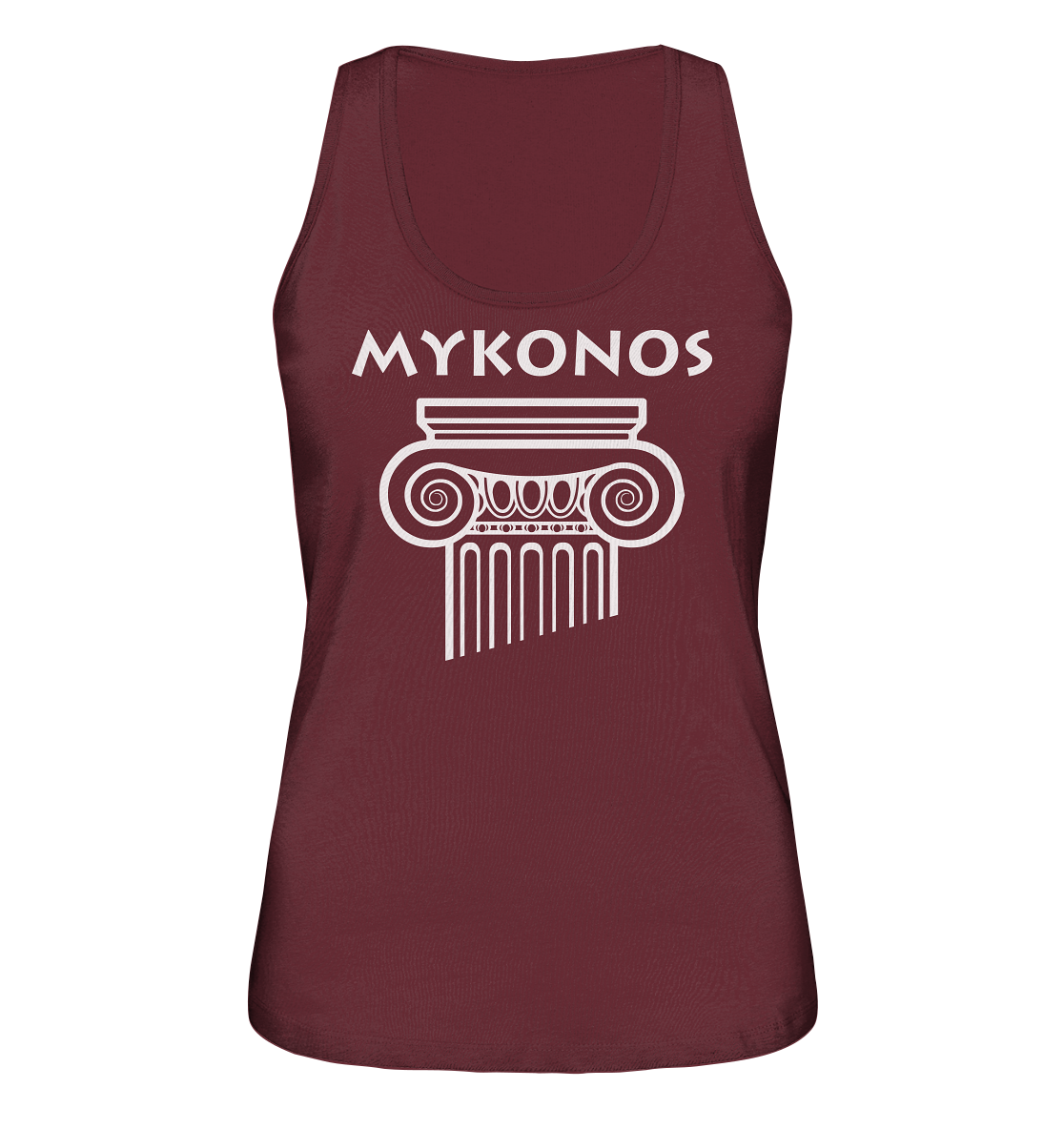 Mykonos Greek Column Head - Ladies Organic Tank Top