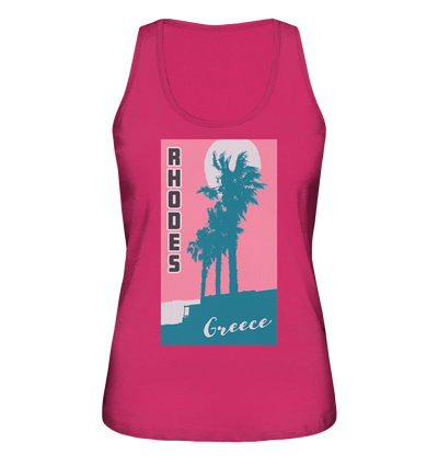 Palm trees & Pink Sky Rhodes Greece - Ladies Organic Tank-Top