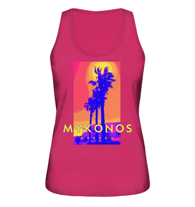 Blue palm trees Mykonos Greece - Ladies Organic Tank-Top