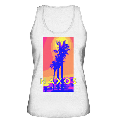 Blue palm trees Naxos Greece - Ladies Organic Tank-Top