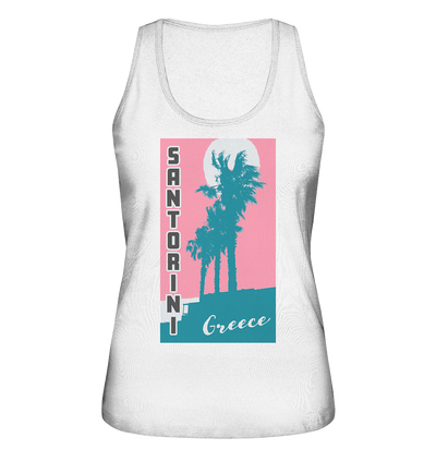 Palm trees & Pink Sky Santorini Greece - Ladies Organic Tank-Top