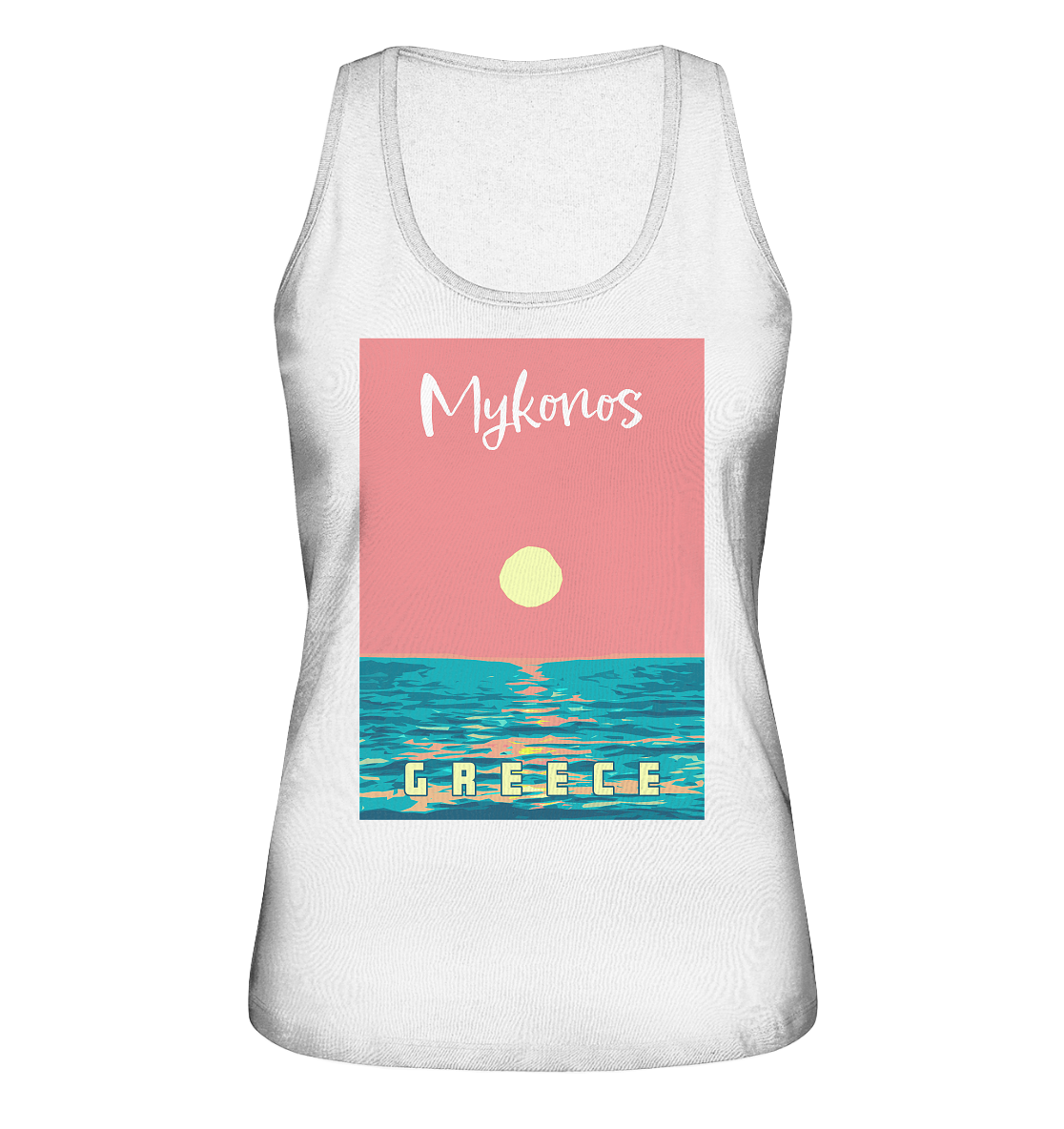 Sunset Ocean Mykonos Greece - Ladies Organic Tank-Top