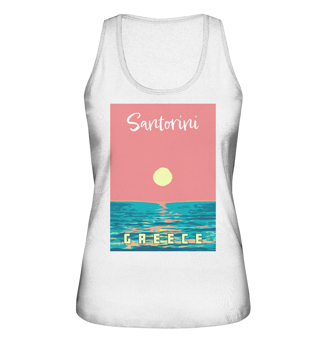Sunset Ocean Santorini Greece - Ladies Organic Tank Top