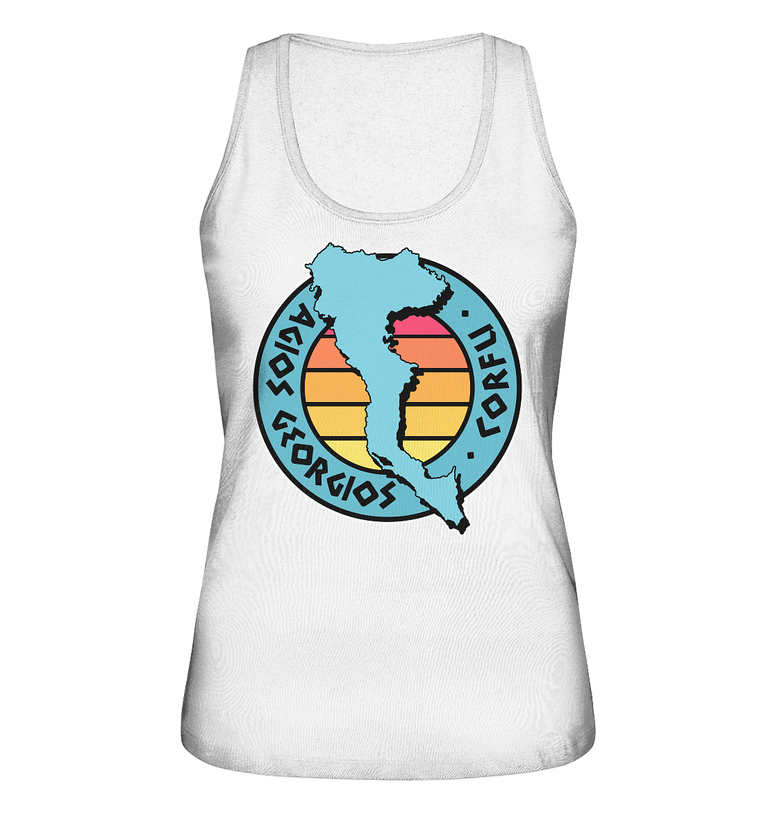 Corfu Agios Georgios Silhouette Stempel farbig - Ladies Organic Tank-Top