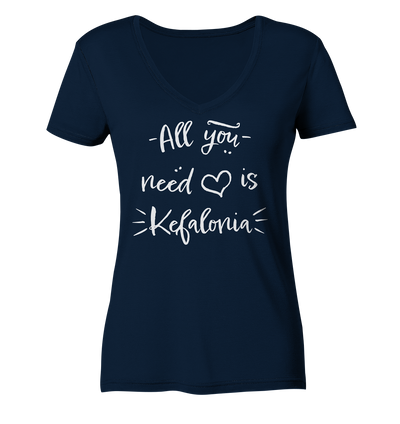 All you need is Kefalonia - Ladies Organic V-Neck Shirt