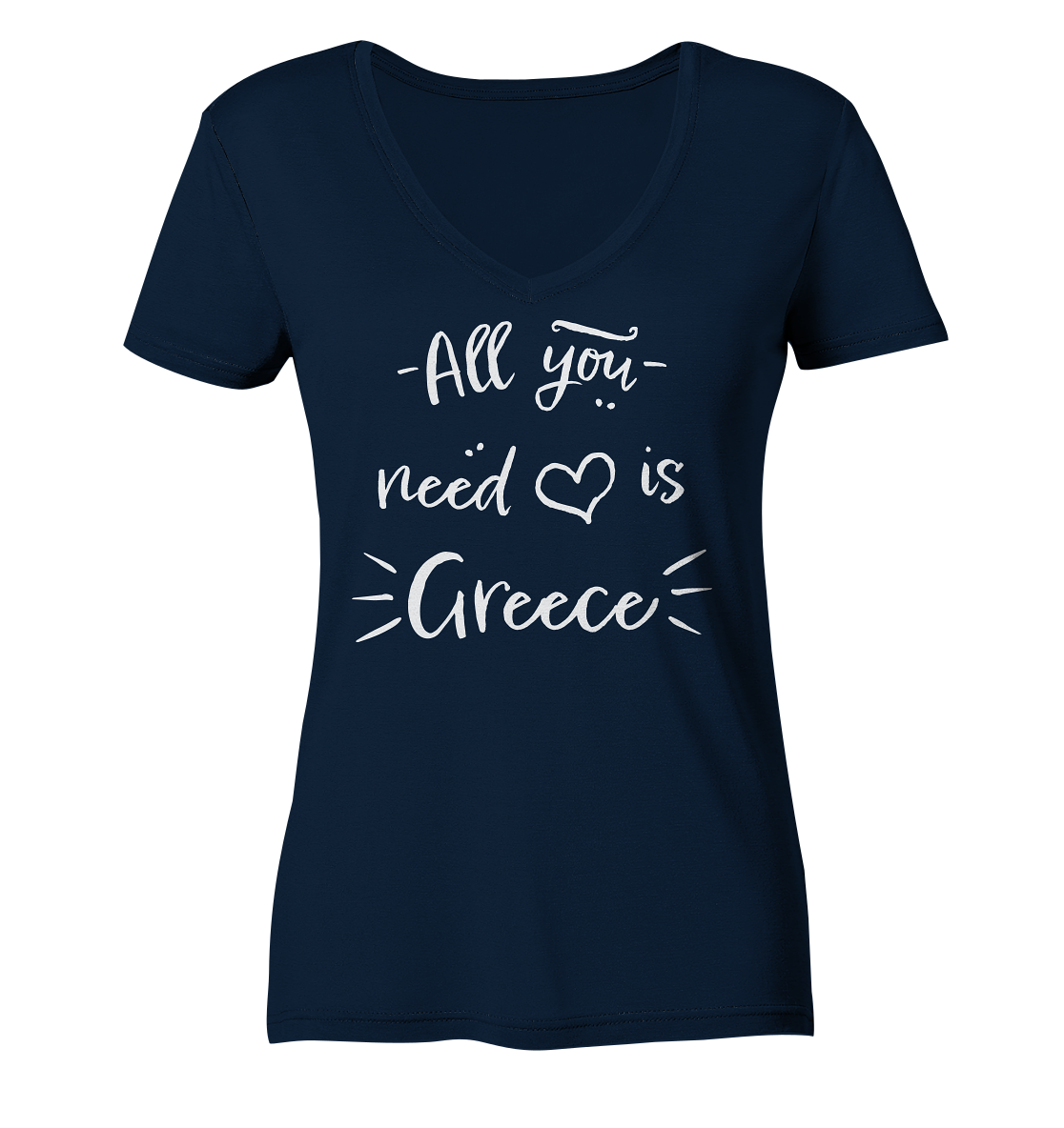 All you need is Greece - Ladies Organic V-Neck Shirt