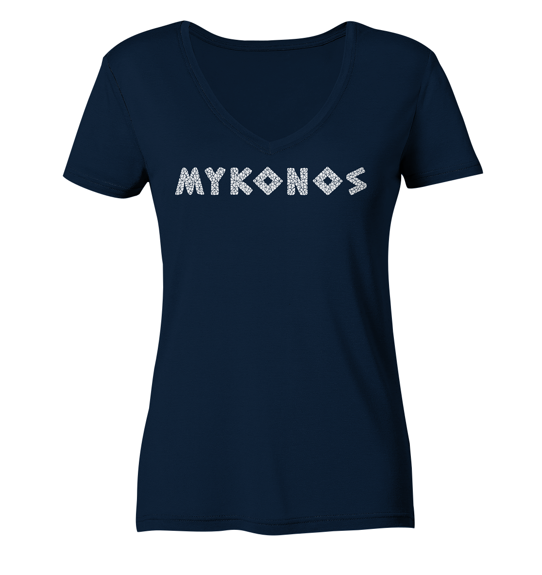 Mykonos Mosaic - Ladies Organic V-Neck Shirt