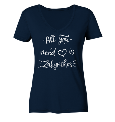 All you need is Zakynthos - Ladies Organic V-Neck Shirt