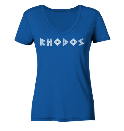 Rhodes Mosaic - Ladies Organic V-Neck Shirt