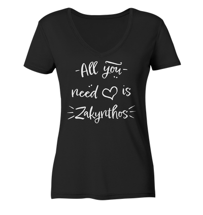 All you need is Zakynthos - Ladies Organic V-Neck Shirt