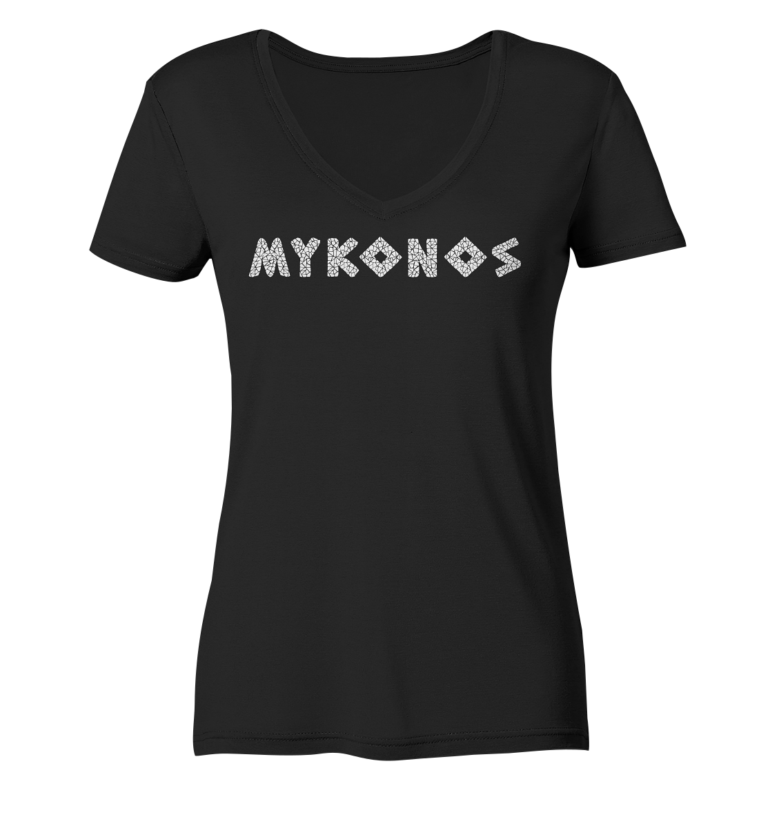 Mykonos Mosaic - Ladies Organic V-Neck Shirt