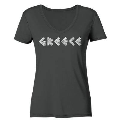 Greece Mosaic - Ladies Organic V-Neck Shirt