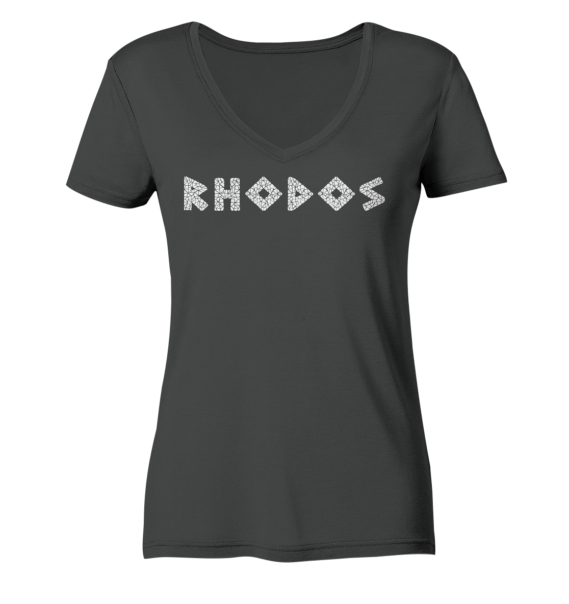 Rhodes Mosaic - Ladies Organic V-Neck Shirt