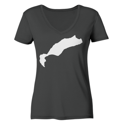 Kos Island Silhouette - Ladies Organic V-Neck Shirt